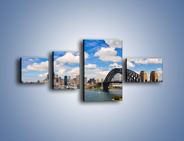 Obraz na płótnie – Panorama Sydney w pochmurny dzień – czteroczęściowy AM784W5