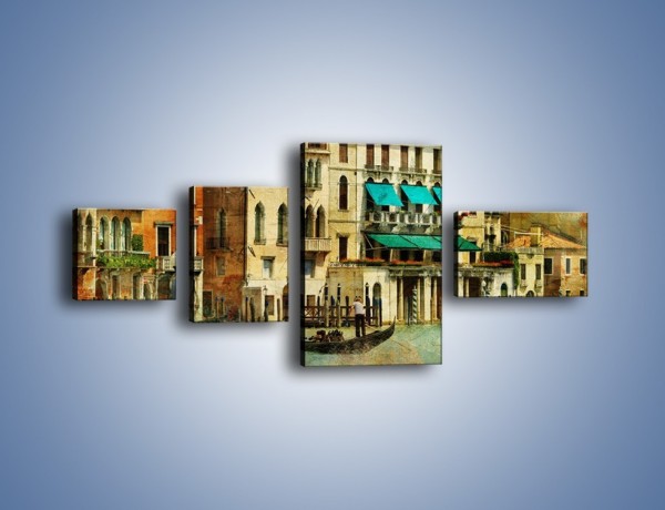 Obraz na płótnie – Weneckie domy w stylu vintage – czteroczęściowy AM785W5