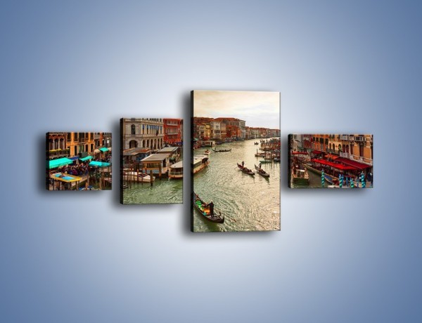 Obraz na płótnie – Wenecka architektura w Canal Grande – czteroczęściowy AM810W5