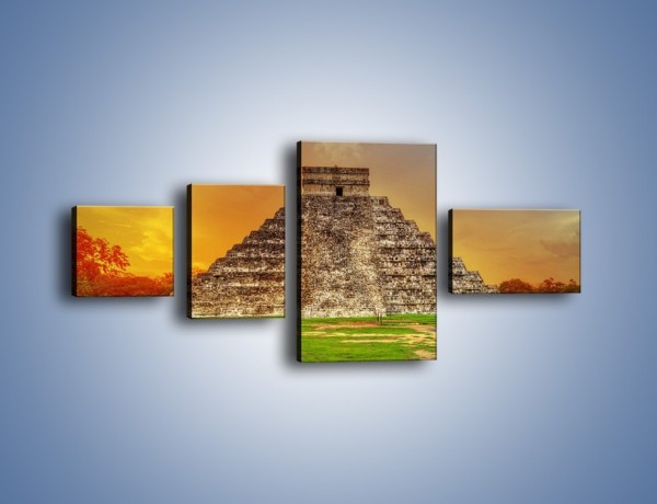 Obraz na płótnie – Piramida Kukulkana w Meksyku – czteroczęściowy AM814W5