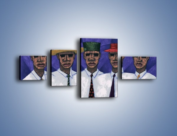 Obraz na płótnie – Nakrycia głowy i kolorowe krawaty – czteroczęściowy GR083W5