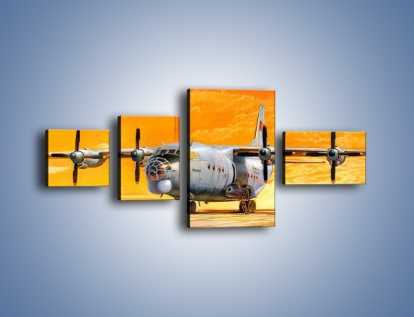 Obraz na płótnie – Samolot gotowy do startu – czteroczęściowy GR185W5