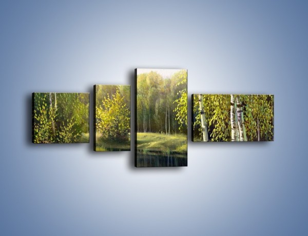 Obraz na płótnie – Tradycyjny leśny widok – czteroczęściowy GR285W5