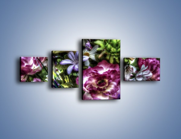 Obraz na płótnie – Kwiaty w różnych odcieniach – czteroczęściowy GR318W5