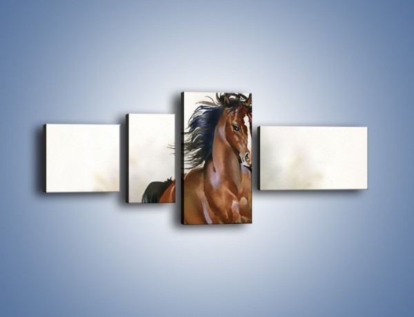 Obraz na płótnie – Piękny koń w galopie – czteroczęściowy GR338W5