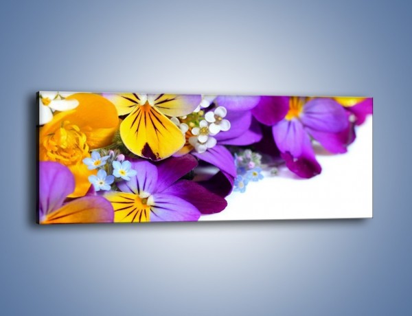 Obraz na płótnie – Ciepłe kolory w kwiatach – jednoczęściowy panoramiczny K442