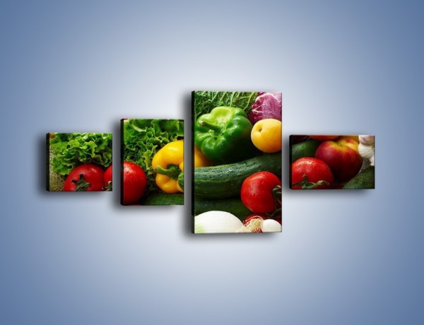 Obraz na płótnie – Mix warzywno-owocowy – czteroczęściowy JN006W5