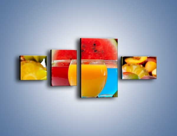 Obraz na płótnie – Kolorowe drineczki z soczystych owoców – czteroczęściowy JN029W5