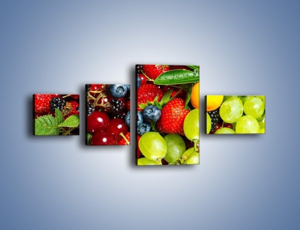 Obraz na płótnie – Wymieszane kolorowe owoce – czteroczęściowy JN037W5