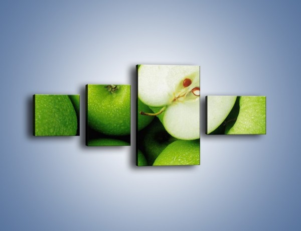 Obraz na płótnie – Zielone jabłuszka – czteroczęściowy JN039W5
