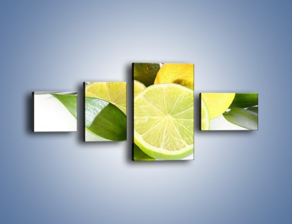 Obraz na płótnie – Mix cytrynowo-limonkowy – czteroczęściowy JN058W5