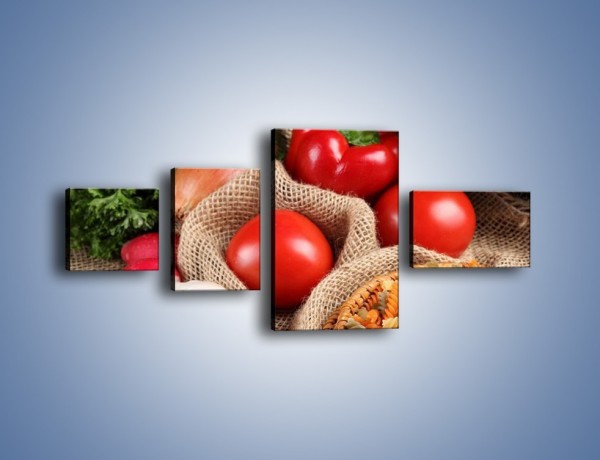 Obraz na płótnie – Makaron z warzywami – czteroczęściowy JN076W5