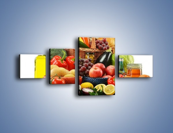 Obraz na płótnie – Kuchenne produkty na stole – czteroczęściowy JN205W5