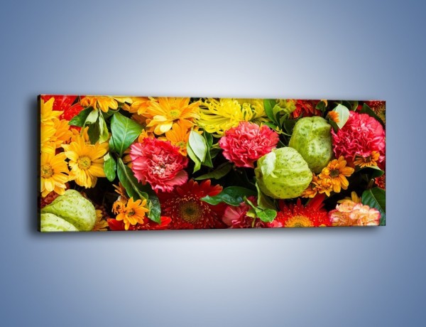 Obraz na płótnie – Bukiet pełen soczystych kolorów – jednoczęściowy panoramiczny K461