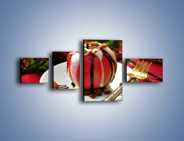 Obraz na płótnie – Jabłko w czekoladzie – czteroczęściowy JN255W5