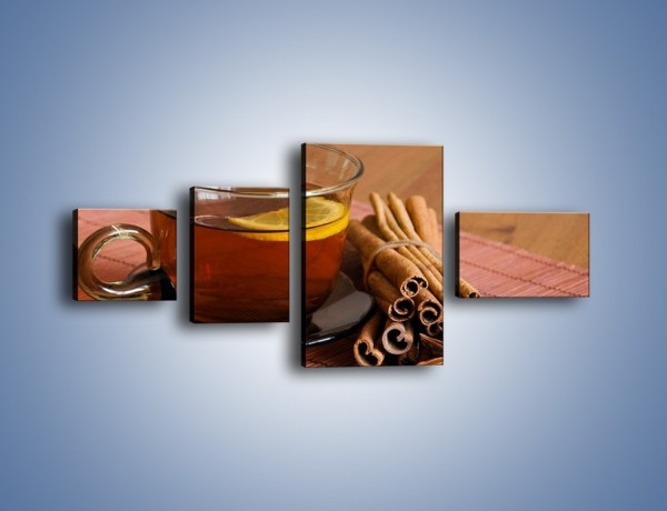 Obraz na płótnie – Rozgrzewająca filiżanka herbaty – czteroczęściowy JN266W5