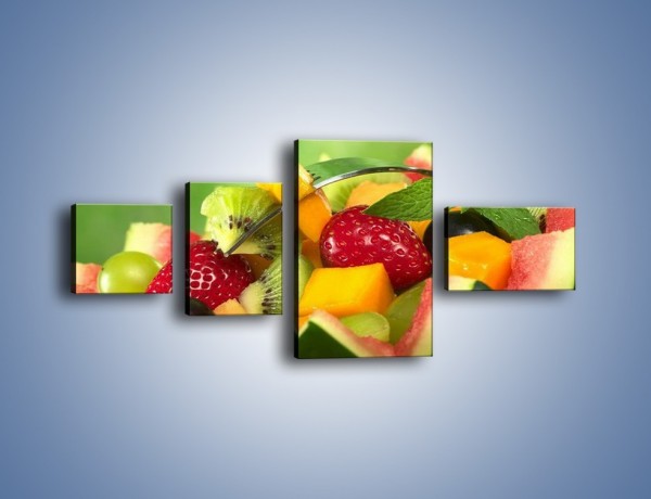 Obraz na płótnie – Arbuzowa misa z owocami – czteroczęściowy JN274W5