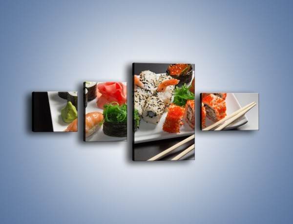 Obraz na płótnie – Kuchnia azjatycka na półmisku – czteroczęściowy JN295W5