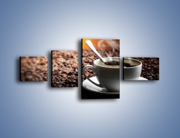 Obraz na płótnie – Aromatyczna filiżanka kawy – czteroczęściowy JN298W5