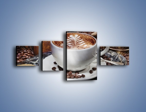 Obraz na płótnie – Taca z kawą – czteroczęściowy JN338W5