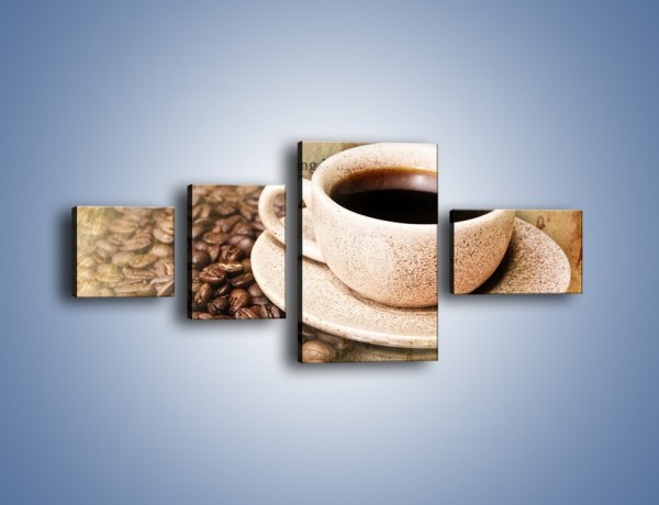 Obraz na płótnie – List przy filiżance kawy – czteroczęściowy JN347W5