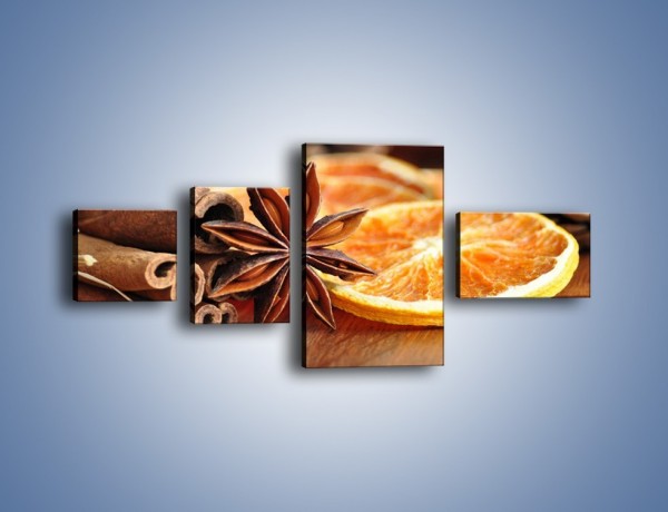Obraz na płótnie – Pomarańcza z dodatkami – czteroczęściowy JN357W5