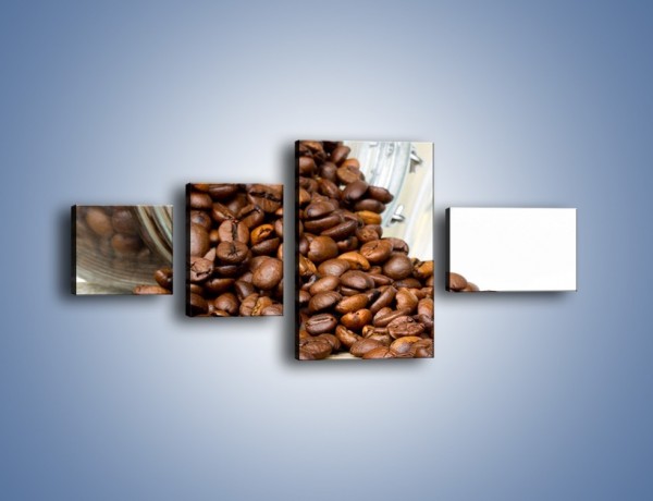 Obraz na płótnie – Ziarna kawy w słoiku – czteroczęściowy JN368W5