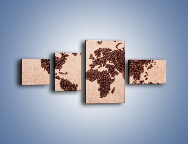 Obraz na płótnie – Kawowy świat – czteroczęściowy JN373W5
