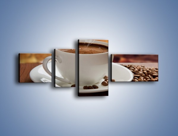 Obraz na płótnie – Kawa przy kominku – czteroczęściowy JN385W5