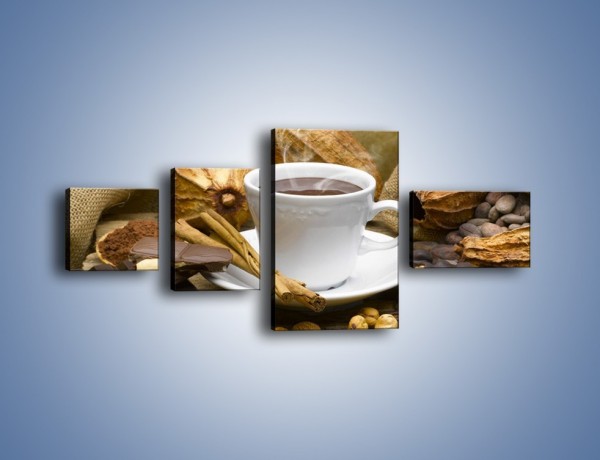 Obraz na płótnie – Kawa z orzechami i czekolada – czteroczęściowy JN387W5