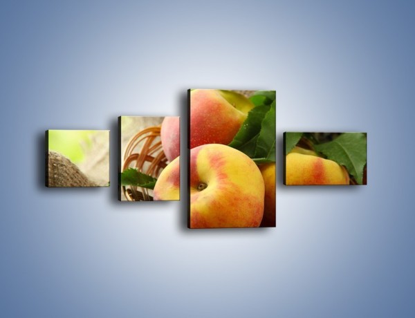 Obraz na płótnie – Dojrzałe jabłka w koszu – czteroczęściowy JN390W5