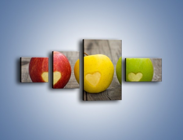 Obraz na płótnie – Miłość do jabłek – czteroczęściowy JN410W5
