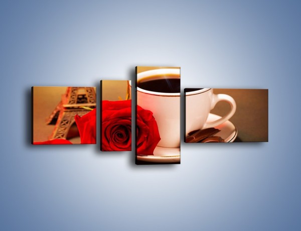 Obraz na płótnie – Kawa pełna miłości – czteroczęściowy JN412W5