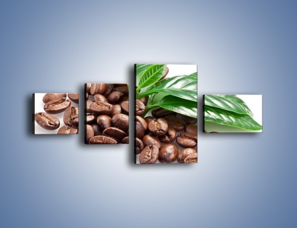 Obraz na płótnie – Kawa wśród zieleni – czteroczęściowy JN418W5
