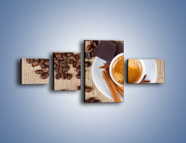 Obraz na płótnie – Kawa i czekolada – czteroczęściowy JN420W5