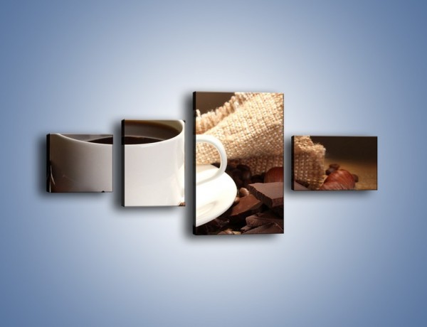 Obraz na płótnie – Kawa z dodatkiem czekolady – czteroczęściowy JN453W5