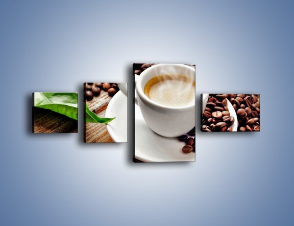 Obraz na płótnie – Letni błysk w filiżance kawy – czteroczęściowy JN470W5
