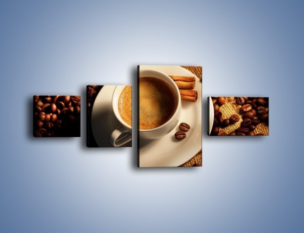 Obraz na płótnie – Tajemnicza historia z odrobiną kawy – czteroczęściowy JN475W5