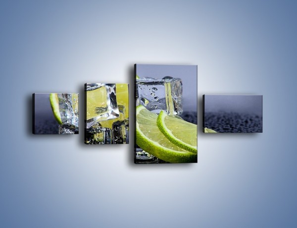 Obraz na płótnie – Plastry limonki o zmroku – czteroczęściowy JN496W5