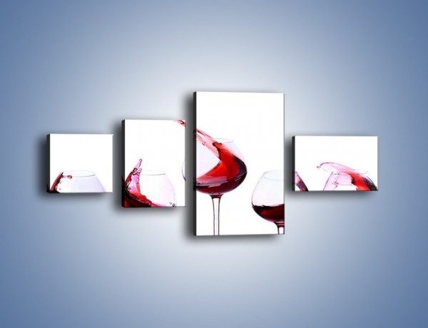 Obraz na płótnie – Taniec z czerwonym winem – czteroczęściowy JN537W5
