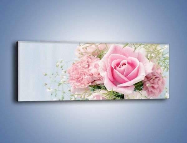 Obraz na płótnie – Kwiaty z ślubną historią – jednoczęściowy panoramiczny K494