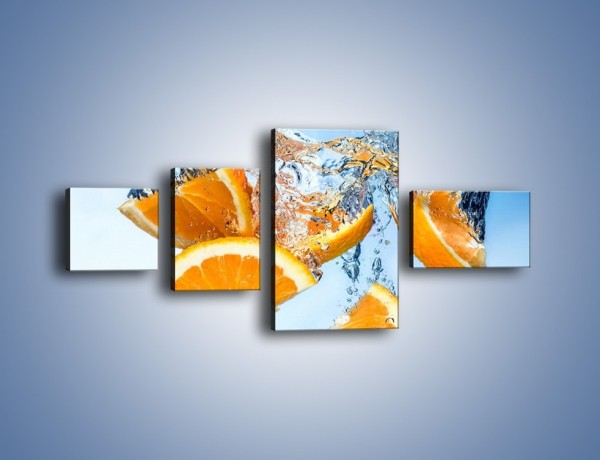 Obraz na płótnie – Pomarańcza mocno zakurzona – czteroczęściowy JN650W5