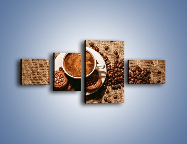 Obraz na płótnie – Kawowe słodkości na deser – czteroczęściowy JN676W5