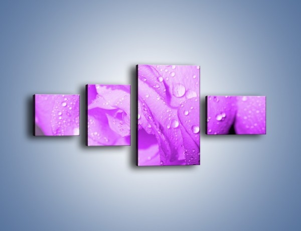 Obraz na płótnie – Jasno fioletowe skropione płatki – czteroczęściowy K1020W5