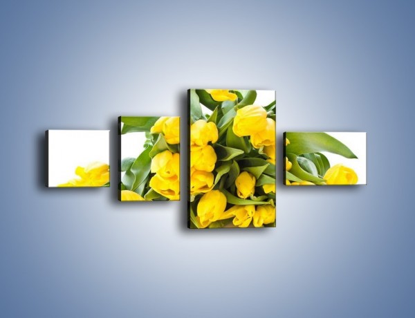 Obraz na płótnie – Piramida żółtych tulipanów – czteroczęściowy K111W5