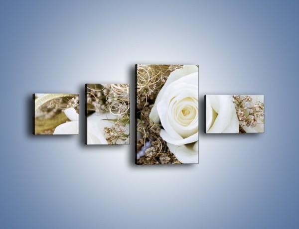 Obraz na płótnie – Perły wśród kwiatów – czteroczęściowy K184W5