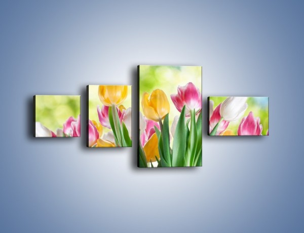 Obraz na płótnie – Tulipany pełne radości – czteroczęściowy K278W5