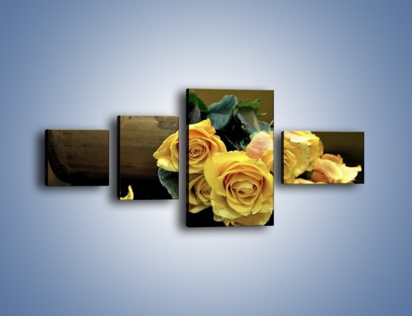 Obraz na płótnie – Zapomniane róże – czteroczęściowy K334W5