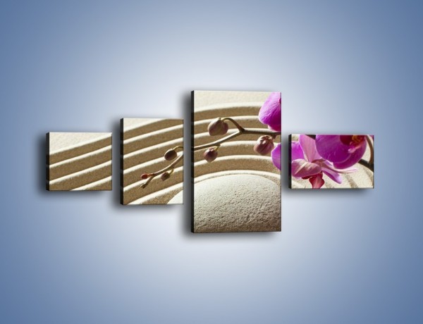 Obraz na płótnie – Kwiat w piasku – czteroczęściowy K433W5