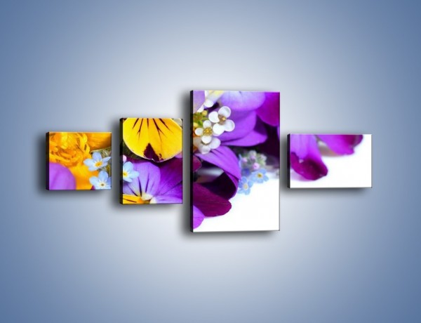 Obraz na płótnie – Ciepłe kolory w kwiatach – czteroczęściowy K442W5
